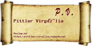 Pittler Virgília névjegykártya